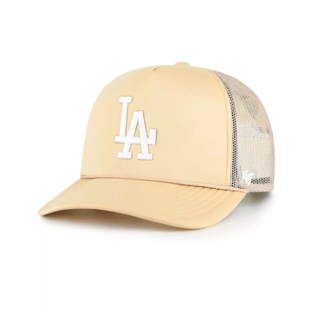‘47 Brand LA Dodgers Hat SnapBack Foam Front Mesh Trucker Tan Adjustable - Picture 1 of 2